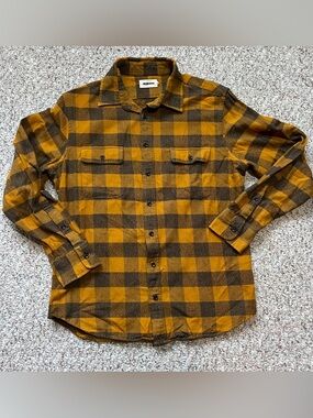 Taylor Stitch Yosemite shirt saffron buffalo check plaid yellow grey medium 40